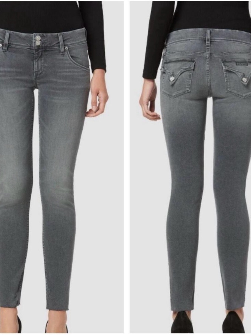 Hudson Jeans Grey Collin Flap Pocket Skinny Jeans